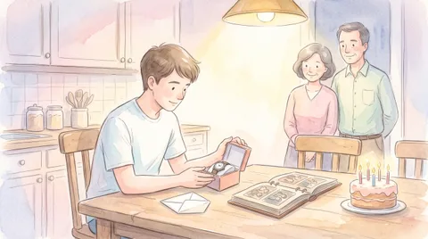 18th birthday gift for a son: money, paperwork, a keepsake