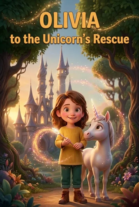 Cover of the personalised book with the name Olivia on the front